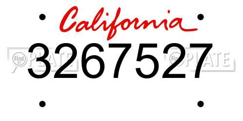 3267527 California License Plate