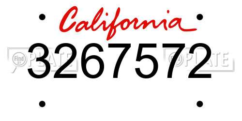 3267572 California License Plate