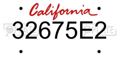 32675E2 California License Plate