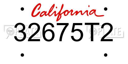 32675T2 California License Plate