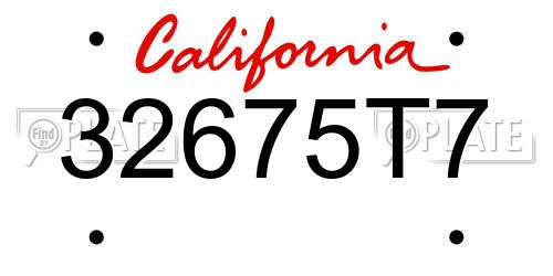 32675T7 California License Plate