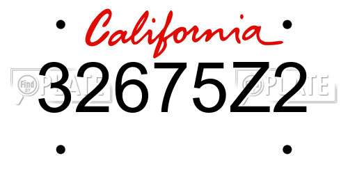 32675Z2 California License Plate