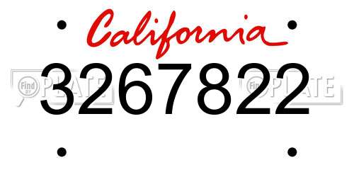 3267822 California License Plate