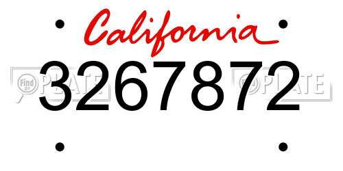 3267872 California License Plate