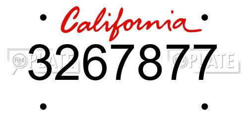 3267877 California License Plate