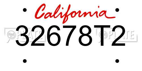 32678T2 California License Plate