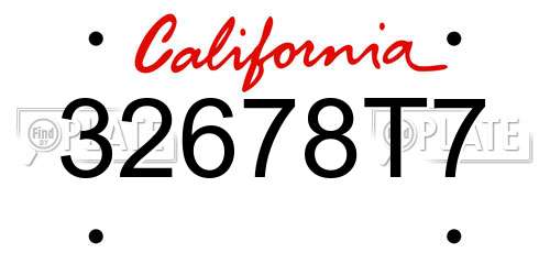 32678T7 California License Plate