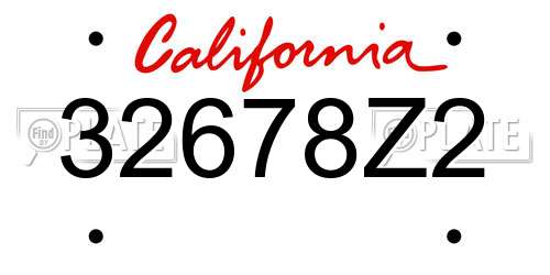 32678Z2 California License Plate