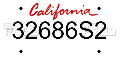 32686S2 California License Plate