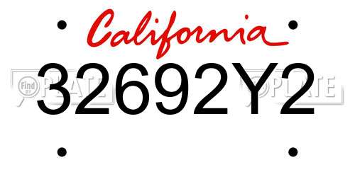 32692Y2 California License Plate