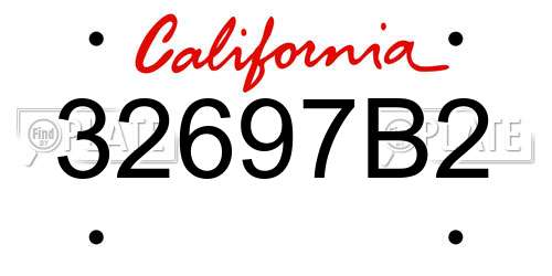 32697B2 California License Plate