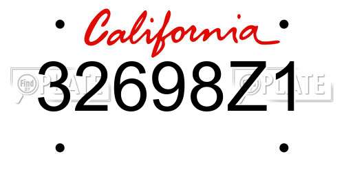 32698Z1 California License Plate