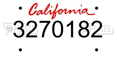 3270182 California License Plate