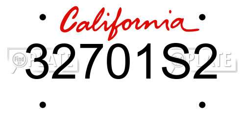 32701S2 California License Plate