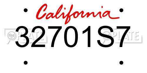 32701S7 California License Plate