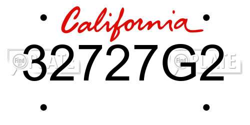 32727G2 California License Plate