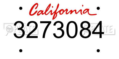 3273084 California License Plate