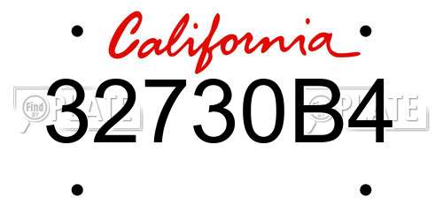 32730B4 California License Plate