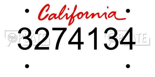 3274134 California License Plate