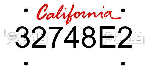 32748E2 California License Plate