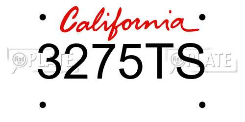 3275TS California License Plate