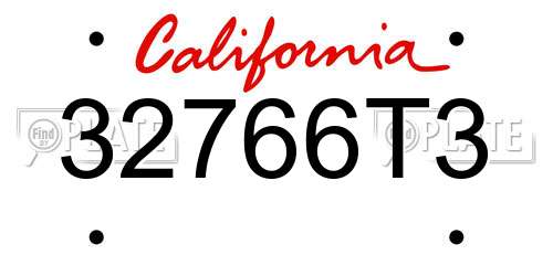 32766T3 California License Plate