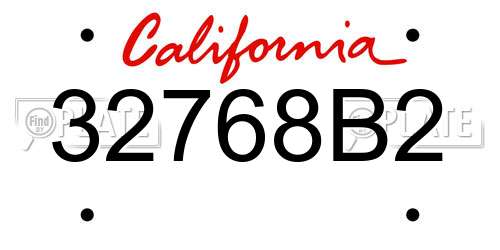32768B2 California License Plate