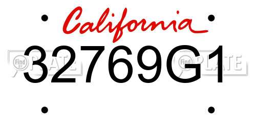 32769G1 California License Plate