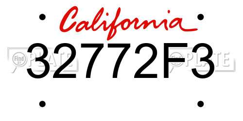 32772F3 California License Plate