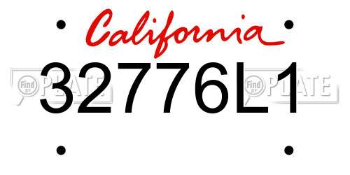 32776L1 California License Plate