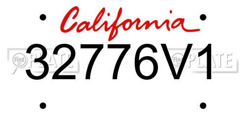 32776V1 California License Plate