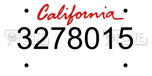 3278015 California License Plate