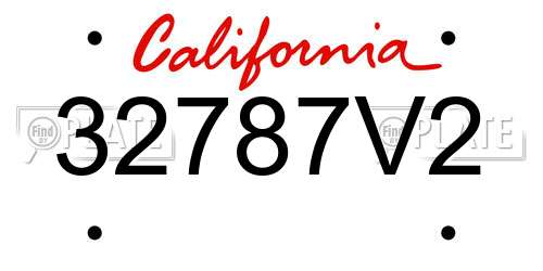 32787V2 California License Plate