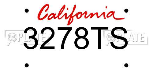 3278TS California License Plate