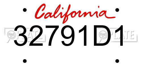 32791D1 California License Plate