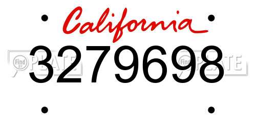 3279698 California License Plate