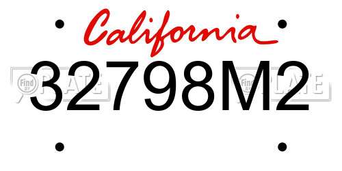 32798M2 California License Plate