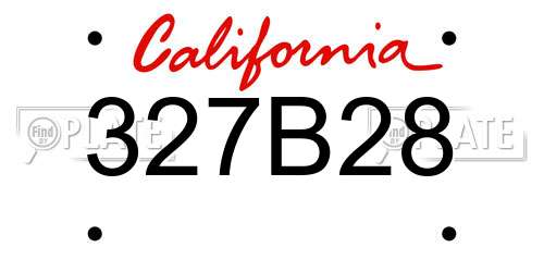 327B28 California License Plate