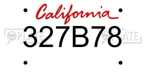 327B78 California License Plate