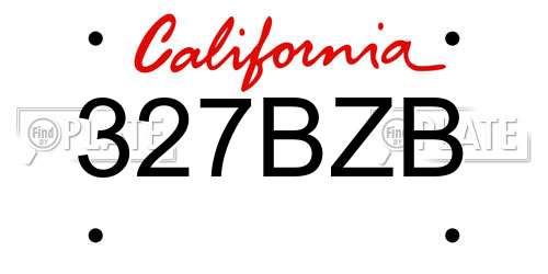 327BZB California License Plate