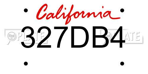 327DB4 California License Plate