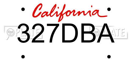 327DBA California License Plate