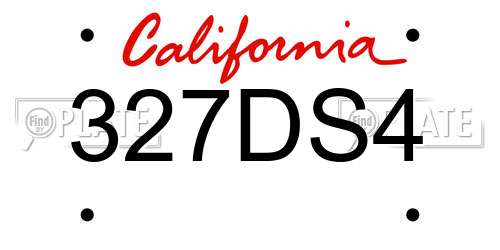 327DS4 California License Plate