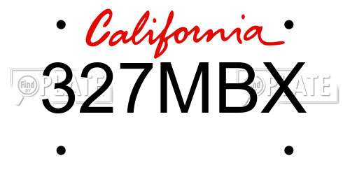 327MBX California License Plate