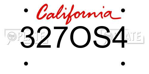 327OS4 California License Plate