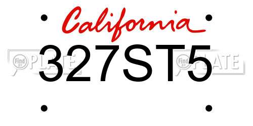 327ST5 California License Plate