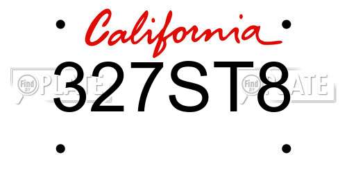 327ST8 California License Plate