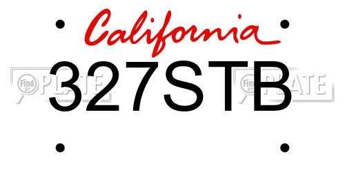 327STB California License Plate