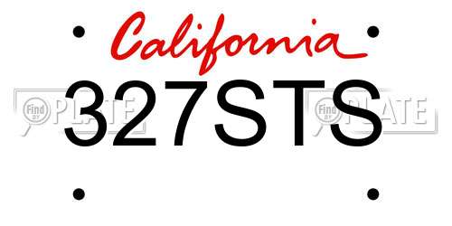 327STS California License Plate