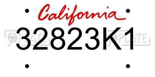 32823K1 California License Plate